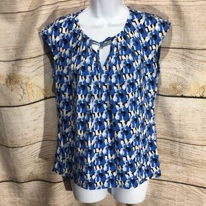 Blue Small Liz Claiborne Tie front shirt blue poly